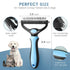 Cat Brush Dog Brush for Shedding - Dematting Tool for Long Haired Pets - Safe and Effective Comb, Large, Blue