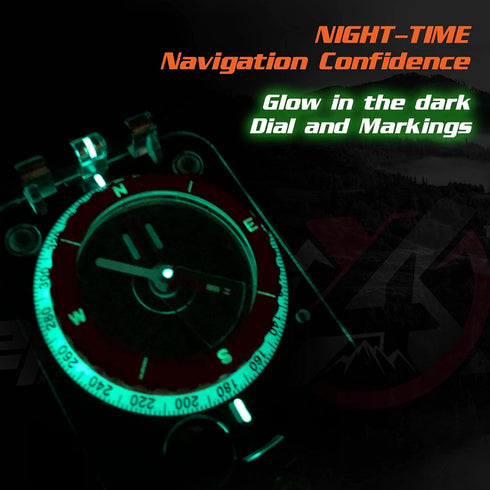 PREPARED4X 35-Ft 550 Hiking Compass Survival Mirror Sighting Map Orienteering Compass with Survival Paracord Lanyard