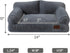 Hollypet Fluffy Plush Dog Cat Pet Sofa Couch, Soft Calming Pet Beds for Medium Small Cats and Dogs, Gray