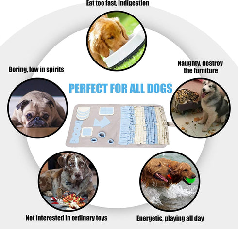 STELLAIRE CHERN (23.6" 39.4") Snuffle Mat for Small Large Dogs Nosework Feeding Mat x Easy to Fill and Machine Washable