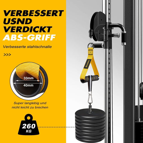 Gym Equipment Cable Attachments for Home Workout, Heavy Duty Exercise Handle for Weight Strength Trainer