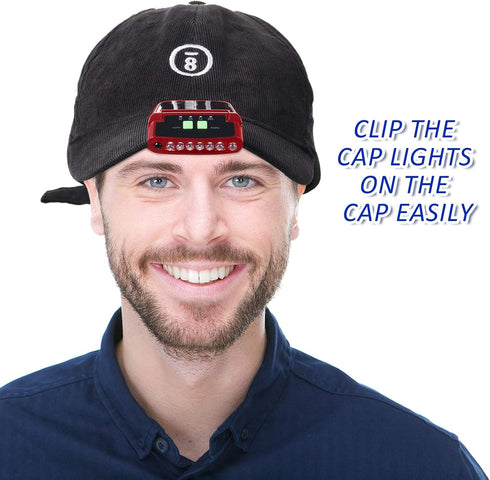 Mudder USB Rechargeable LED Clip on Cap Flashlight - Waterproof Ultra Bright Hat Headlamp for Fishing Camping Hand Work