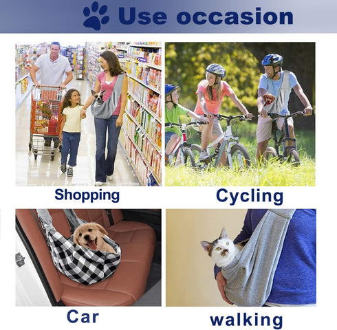 Dog and Cat Sling Carrier, Little Pet Shoulder Crossbody Slings for Outdoor Traveling (Gray)