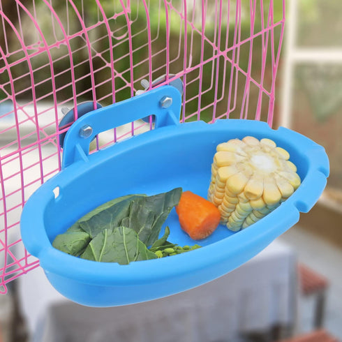Bird Bath for Cage - Small Tub Bowl for Parrot/Parakeets/Cockatiels/Canary/Budgerigar Shower (Blue)