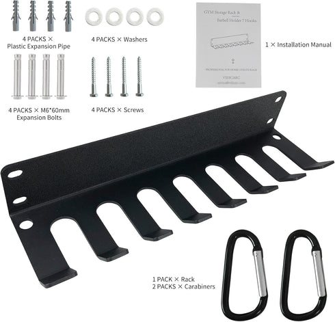Home Gym Storage, Heavy-Duty Barbell Holder for Olympic Barbell, Kettlebells, and Workout Equipment