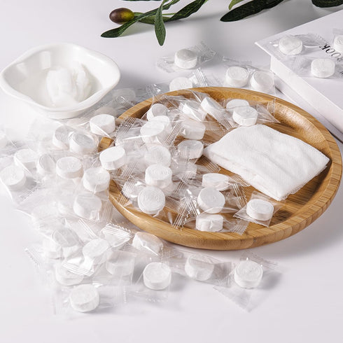 KISEER 200 Pieces Compressed Towels Portable Disposable Mini Compressed Coin Tissue Toilet Paper Tablets for Travel