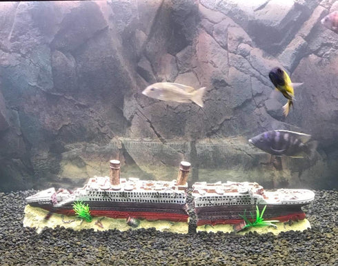 Titanic Shipwreck Decorations - Aquarium Environment Friendly Decorations, Resin Material Ship Decorations, Fish Tank