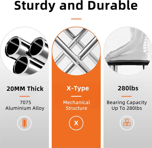 Howillto 16in 280lbs, Camping Stool, Tall Portable Folding Stool with Carry Bag, Upgraded Ultralight Chair with Roomy