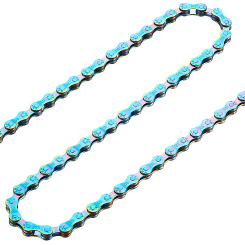 YBEKI Bike Chain, 6/7/8/9/10/11 Speed Bicycle Chain, 1/2 x 11/128 Inch, 116 Links, Multicolour