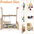 kathson Parrot Play Stand Parakeet Playground Bird Jungle Gym Wood Conure Playstand Hanging Chewing Toys with Feeder