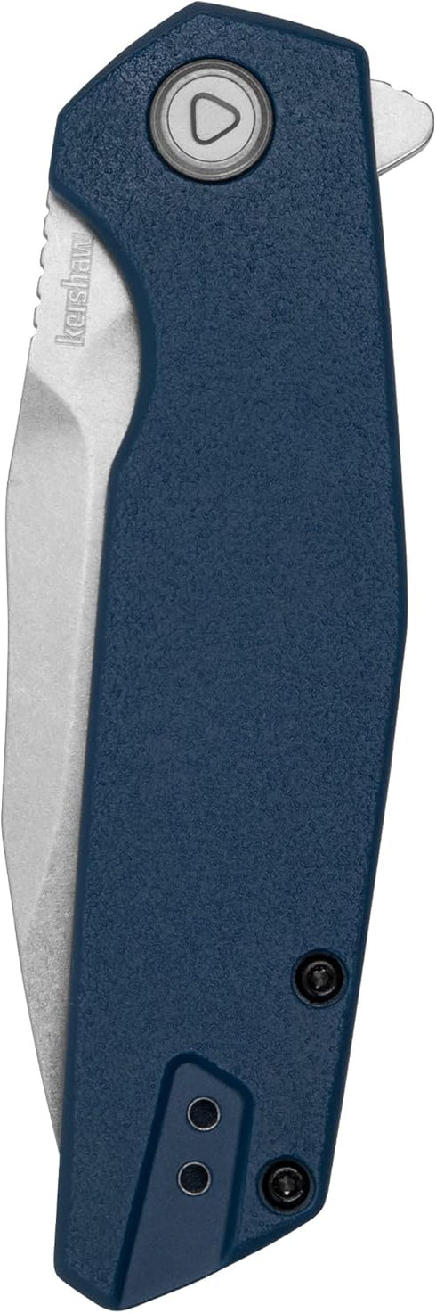 Kershaw Lucid Folding Pocket Knife, 3.2 inch Clip Point Blade, Blue Handle