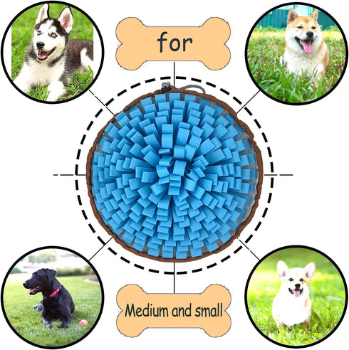 Dog Snuffle-Mat Slow-Feeder-Bowl - Simulating Grassland for Boredom, Encourages Natural Foraging Skills for Pet, Treat