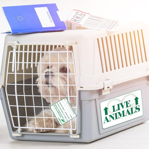 Eaasty 23 Pcs Pet Airline Travel Kit, Includes 4 Live Animal Stickers, 2 Pet Travel Bowls, 1 Live Animal Label, 10