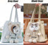 Bear-Shaped Show Head Pet Canvas Shaped Shoulder Bag,Pet Out Bag, Outcrop, Pet Out Shoulder Bag. (Khaki Bear-Large)