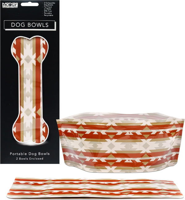 MODGY Collapsible Dog Food Bowl Dish, Reusable, Portable Container, Pack of 2