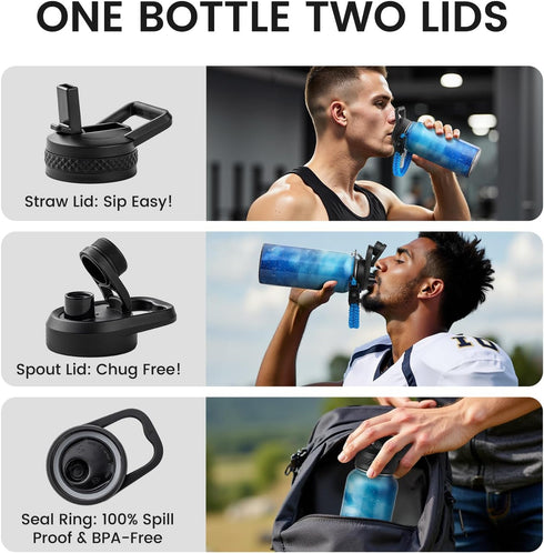 32 oz, 24Hrs, 12Hrs), RAYMYLO Insulated Water Bottle Triple Wall Vacuum Stainless Steel (Cold for Hot for Leak Proof