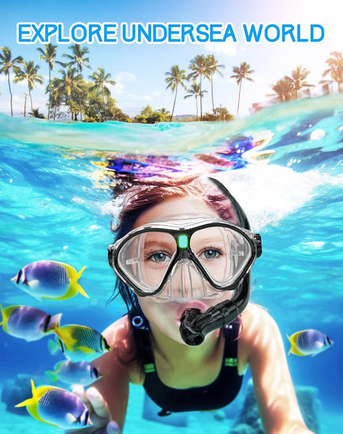 Set, Swimming Set Gintenco Kids Snorkel Diving Mask for Children as Unisex Kids Goggles, Anti-Fog Diving Mask and Dry