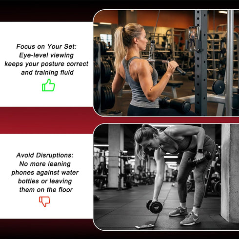 Lights Mountain 22/33 3.22 Power Rack Phone Mount, Hook-On Smartphone Holder for Squat Rack Upright, Tool-Free