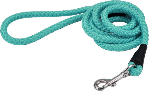 Coastal Pet Rope Dog Leash, Tangle-Free Walking, Soft-Braided Nylon, Fade-Resistant Colors (Teal, 1/2" x 06')