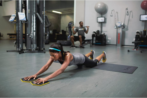SKLZ Slidez Dual-Sided Exercise Glider Discs for Core Stability, Standard Use, Yellow