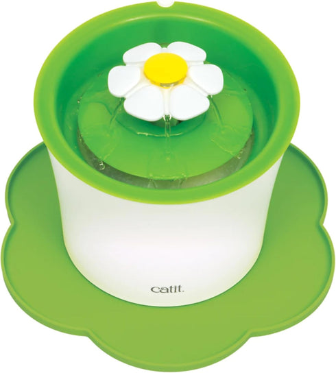 Catit Flower Shape Cat Placemat, Green, 11.8in Diameter