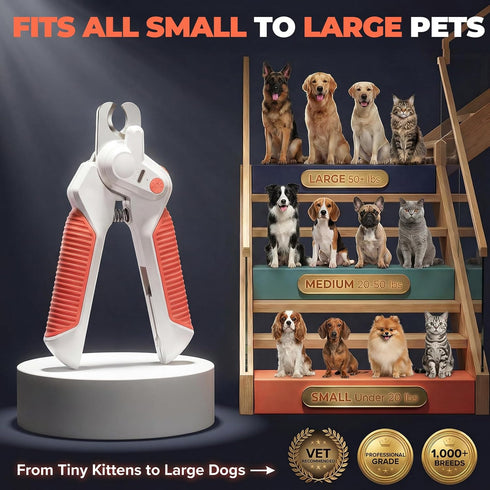 Catpick care Trimmer Dogs & Cats Nail Clippers with Light Safety Guard Pet Nail Reveals the Quick, Stainless Steel