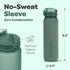 Hydracy Large Water Bottle with Time Marker - BPA Free Gym Bottle, Leak Proof with Fruit Infuser Strainer, Ideal for