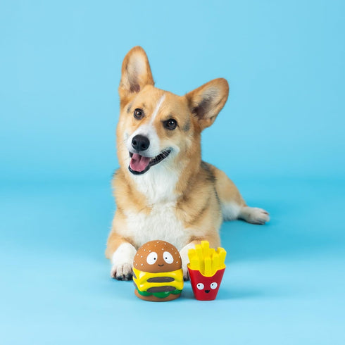 Fringe Studio Dog Toy Set - Big Buns, Small Fry, 2Pc Mini Latex, Pet Shop Collection (368013)