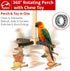 Finches Agape Rotating Parrot Perch Toy with Chew Toy, Natural Wooden Perch Stand for Small & Medium Birds, Bird Cage