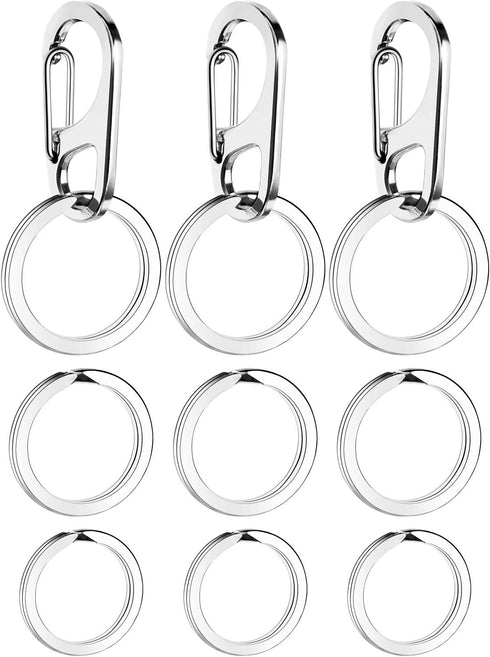JOVITEC 3 Sets Dog Tag Clip ID Tag with Rings Holder for Dogs and Cats Collars