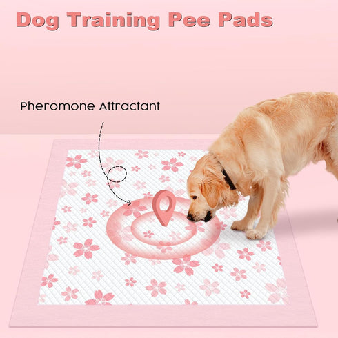 36x36 (30 Count) MIZOK Puppy Pads Pink, Dog Pee Pads Leak-Proof with Quick-Dry Surface, Dog Pads Extra Large
