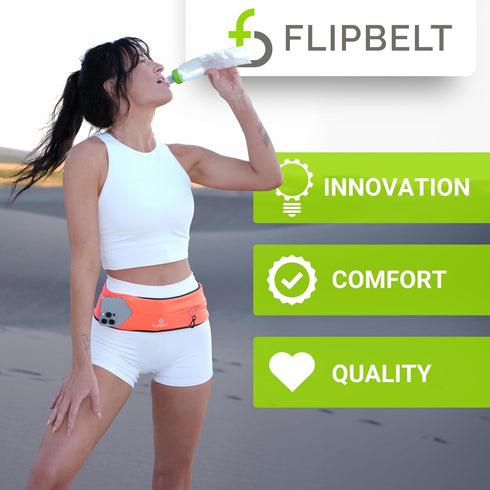 FlipBelt Men's Running Belt, Black, Size L