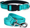 Durable Reflective Dog Collar and Leash Set, Soft Neoprene Padded Collar with 5ft Strong Leash for Medium Large Dogs