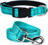 Durable Reflective Dog Collar and Leash Set, Soft Neoprene Padded Collar with 5ft Strong Leash for Medium Large Dogs