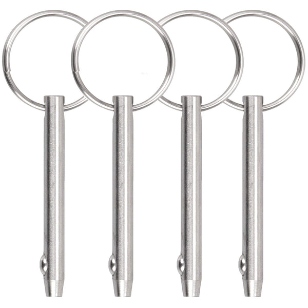 Quick Release Pin Bimini Top Pin, 0.25 Inch Diameter, 3 Inch Total Length, 4 PCS Full 316 Stainless Steel
