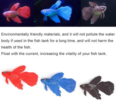Tnfeeon 3 Pieces Lifelike Aquarium Fish Ornament - Environmentally Friendly Silicone Colorful Gold Fish