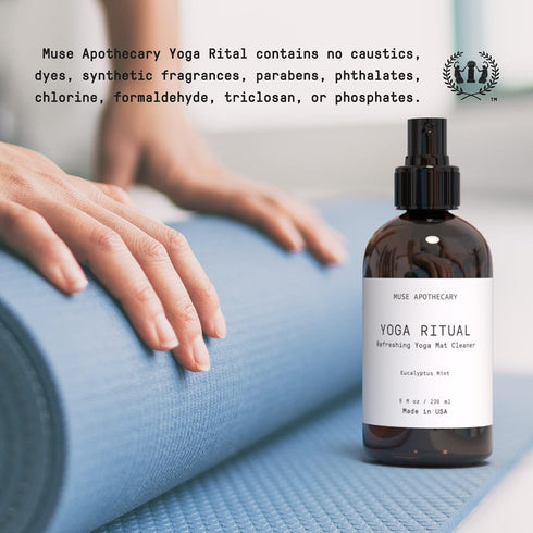 4 oz, Muse Apothecary Yoga Ritual - Aromatic and Refreshing Yoga Mat Cleaner, Infused with Essential Oils - Eucalyptus
