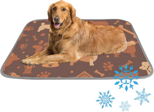 Generic Cooling Dog Mat Ice Silk Ice Mat Animal Paw Print Dog Car