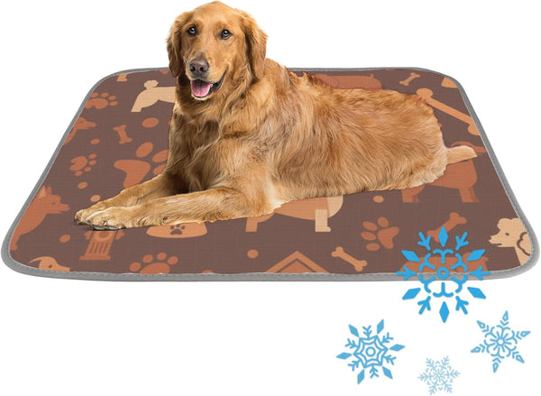 Generic Cooling Dog Mat Ice Silk Ice Mat Animal Paw Print Dog Car