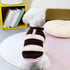 Dog Winter Warm Clothing Striped Vest with Cute Little Bear Pattern Plush Sweater (Black Pink, Medium)