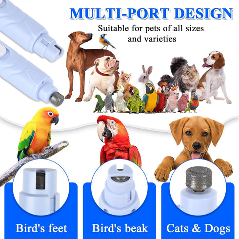 Anicuta Grinder,3-in-1 Finches Bird Nail Grinder,Automated Bird Beak Nail Care Kit with Nail Clippers and Nail File