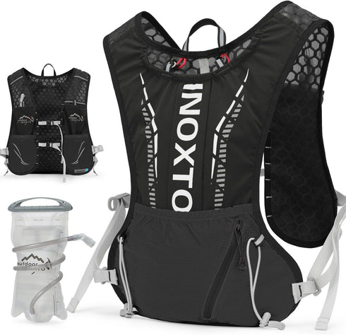 INOXTO Lightweight Hydration Vest Backpack with 1.5L Water Bladder for Hiking, Trail Running, Cycling