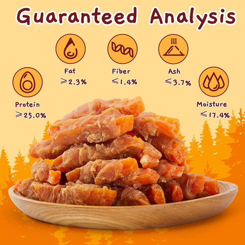 21.2 oz Jungle Calling Dog Treats for Medium/Large Breeds Rewards - Chicken Wrapped Sweet Potato, Grain Free, Rawhide