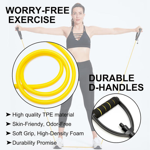 Resistance Bands with Handles - Adjustable Length Workout Bands with Door Anchors for Training and Therapy
