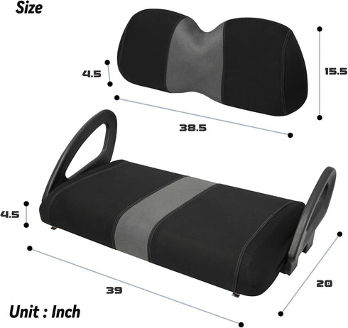 Golf Cart Front Seat Covers for Club Car Precedent 2004 up, Washable Air Mesh Cloth Cover