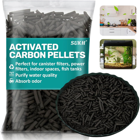 Sukh 310g Activated Carbon Pellets, Bulk Activated Charcoal for Aquarium Filter and Waterbox