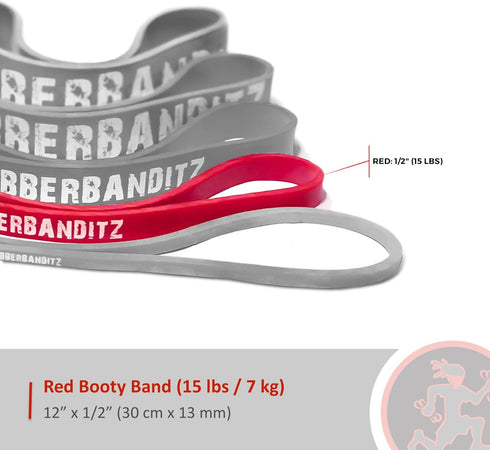 Rubberbanditz Extra Thick Booty Bands - Mini Loop Exercise Band Set for Glutes and Legs