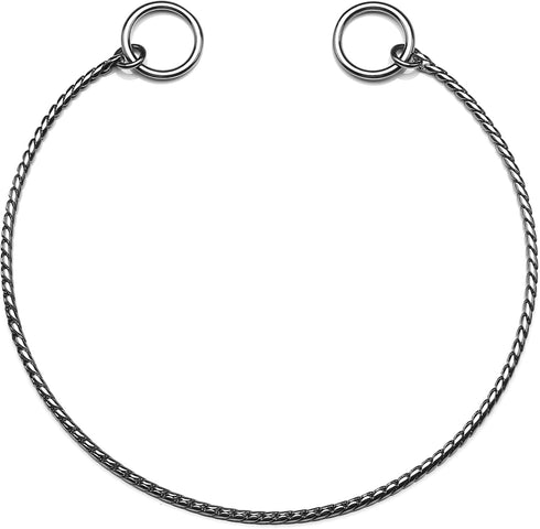 Mogoko Stainless Steel Dog Choke Chain Collar, Black, 20.0"*4.0mm, Puppy Metal Slip Choker for Training