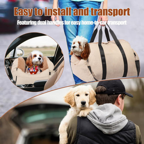 Gauzi 2 1 in Secure Dog Cat Booster Seat Belt for Car Medium Small Dogs Pelsbarn Bed Safety Beds Cats Carriers Pet