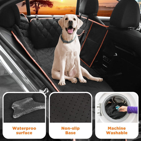 Shodu Waterproof Dog Car Seat Cover for Back Seat,Collapsible Scratchproof Dog Car Seats Covers,Nonslip Dogs Seat Cover